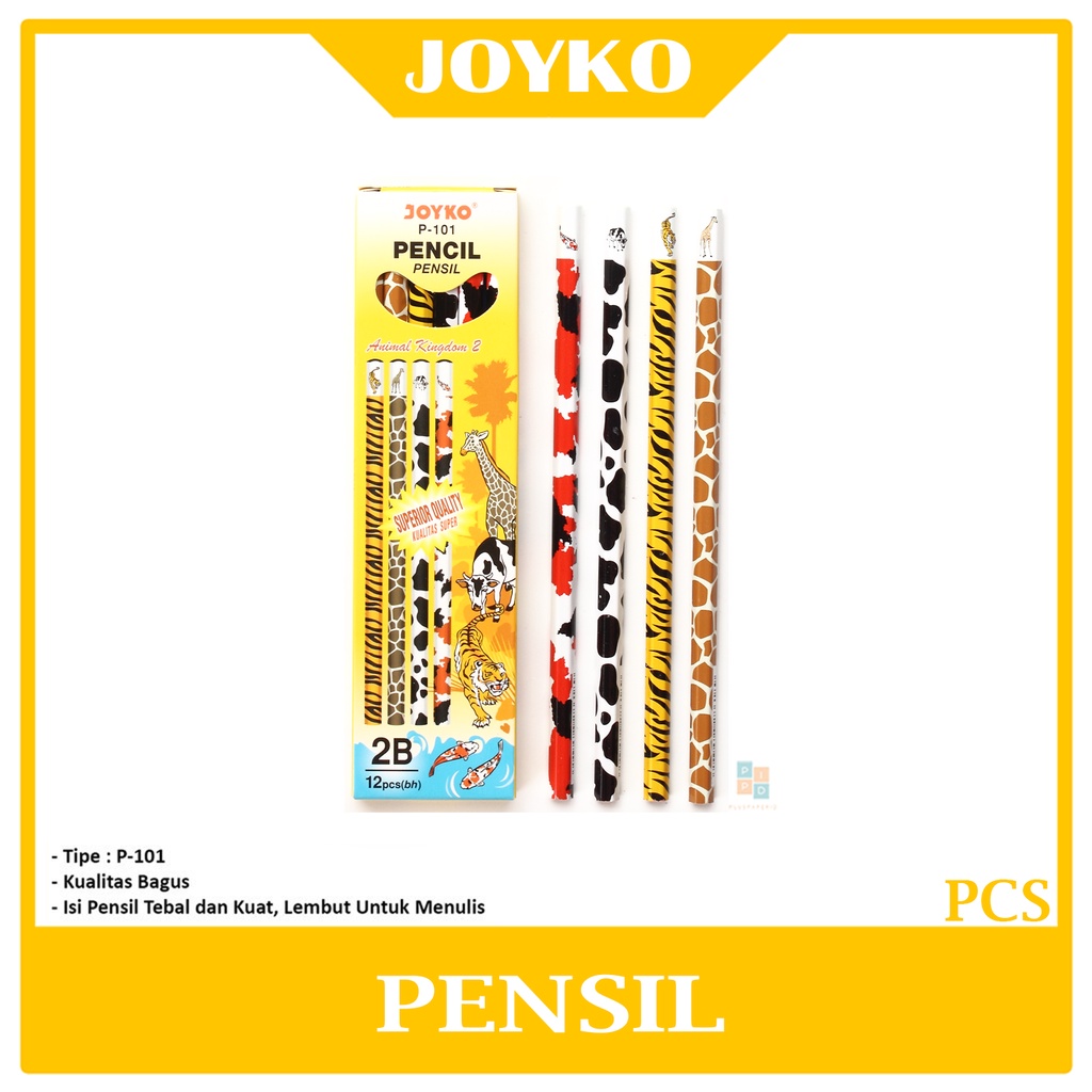 

JOYKO - Pensil Kayu 2B P-101 2B Animal - Pcs