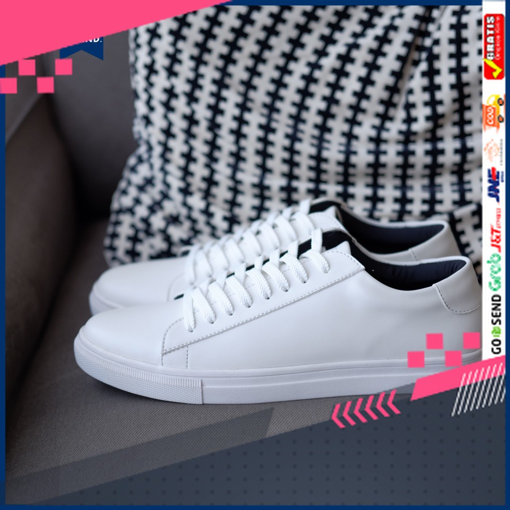 UKURAN SIZE 37 38 39 40 41 42 43 44 45 /Phoenix White | Sneakers Putih Sepatu Casual Kasual Polos Or