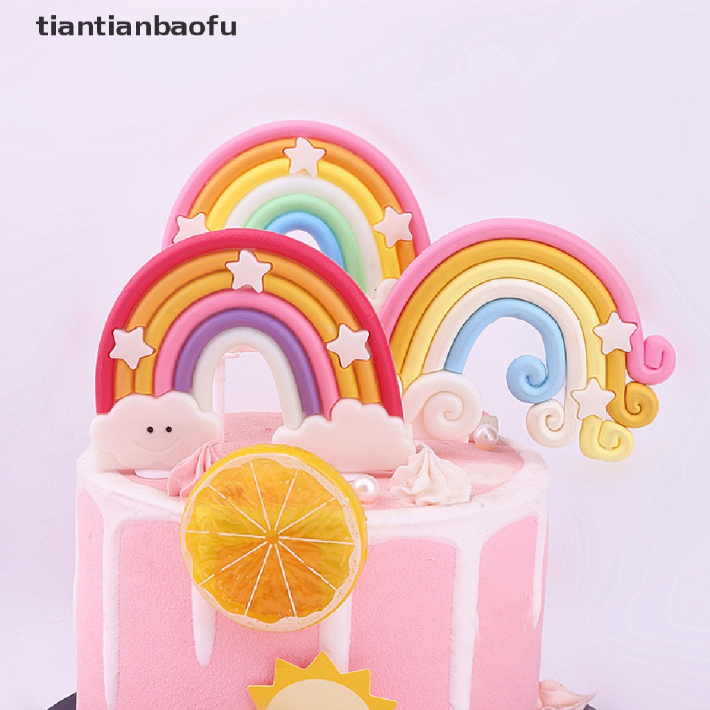 [tiantianbaofu] Balon Hujan Kue Topper Bintang Awan Cupcake Sofa Dekorasi Ulang Tahun Pesta Decor Butik