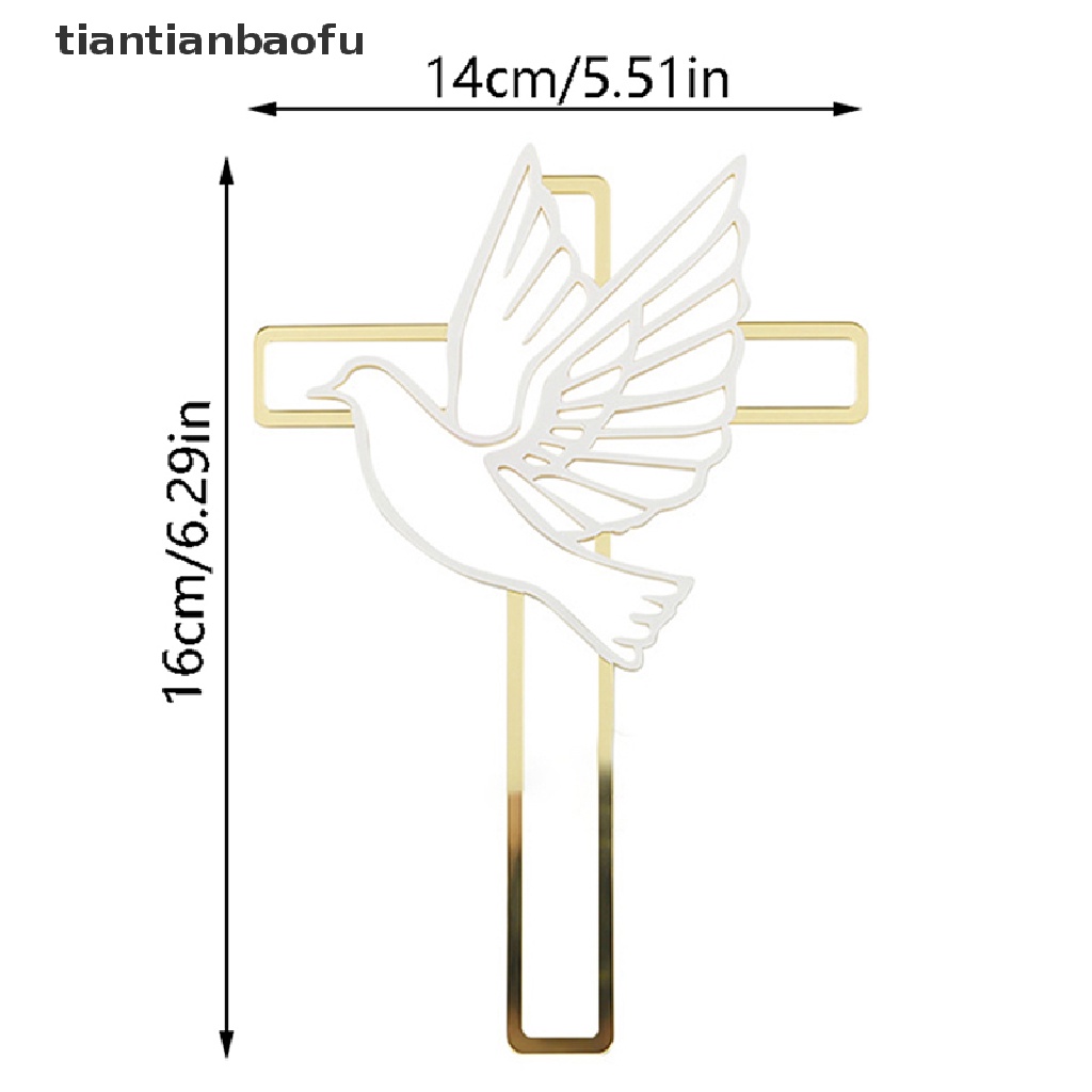 [tiantianbaofu] 1pc Baptis Topper Kue Perjamuan Pertama Akrilik Dekorasi Pesta Liburan Butik