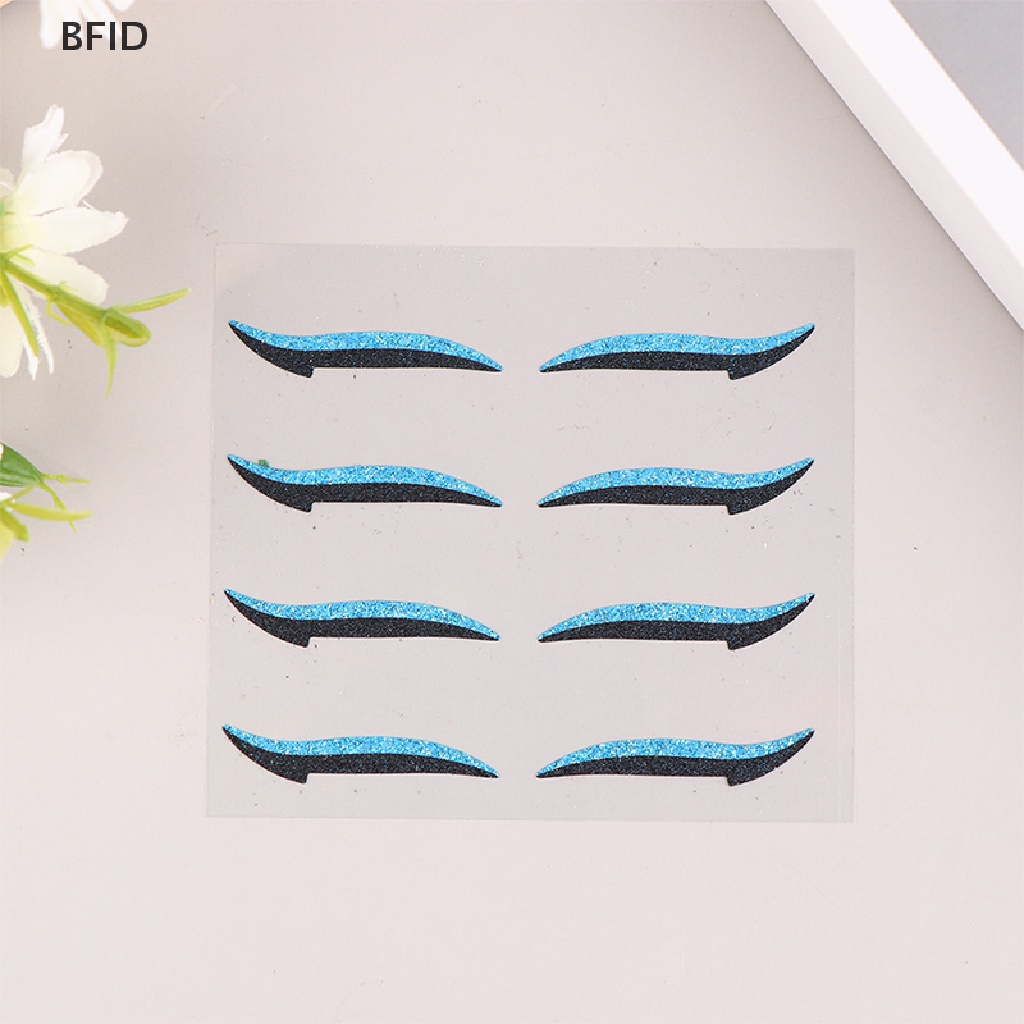 [BFID] 4pasang 3D Bulu Mata Palsu Glitter Eyeliner Set Self Adhesive Eyelid Patch [ID]