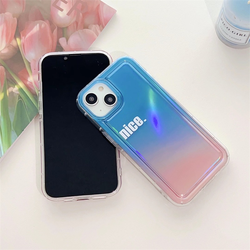 IPHONE Bingkai Foto Tepi Lurus Casing Hp Laser Iphone11 12 13 14 Pro Max Plus X Xs Max Xr 78 Plus SE 2020 Shockproof Case Cover