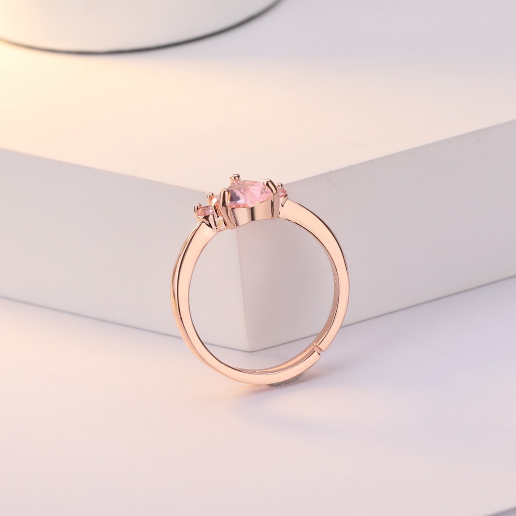 Goldkingdom Aksesoris Perhiasan Fashion Ready Stock Rose Gold Disepuh Berlian Jejak Cincin Eropa Dan Amerika Set Perhiasan Tangan