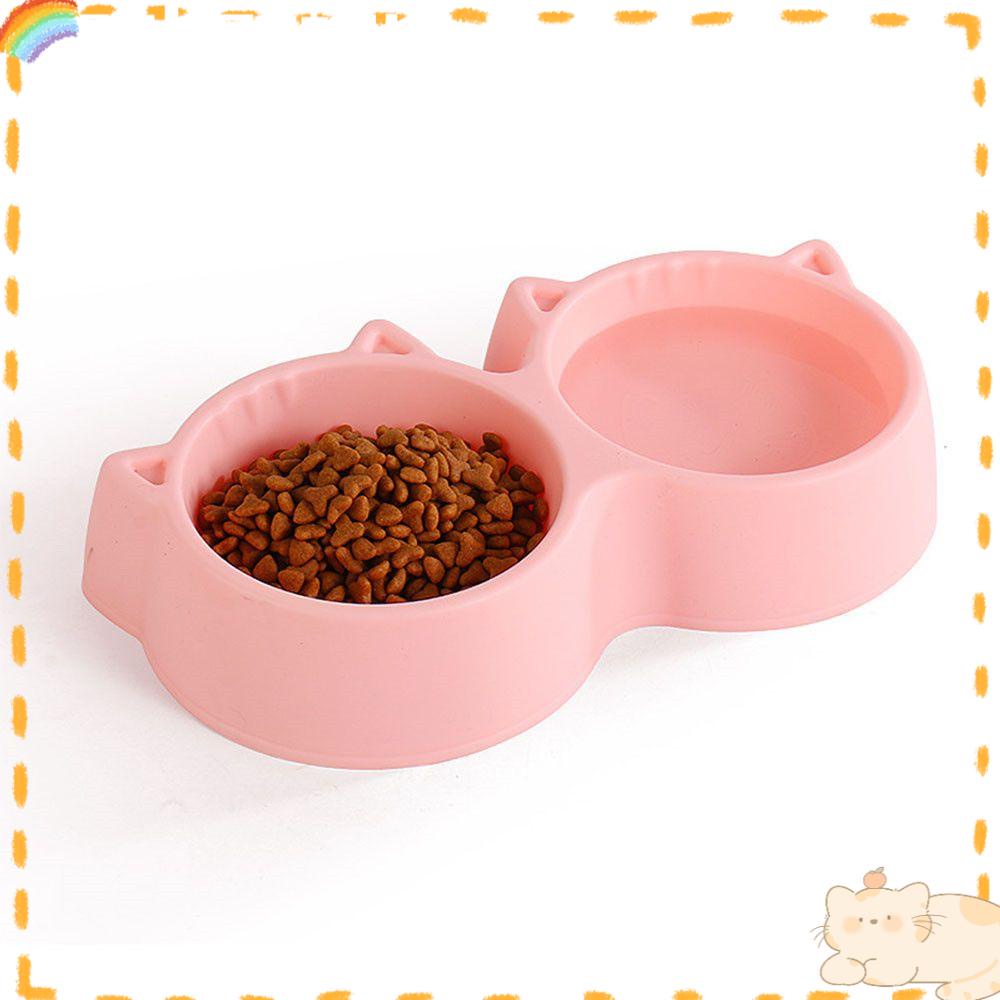 Solighter Double Cat Bowl Dual purpose Untuk Makanan Kucing Pet Feeding Pet Bowl