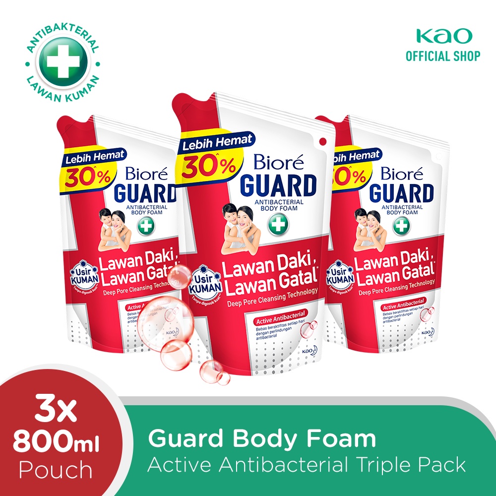 Promo Harga Biore Guard Body Foam Active Antibacterial 800 ml - Shopee