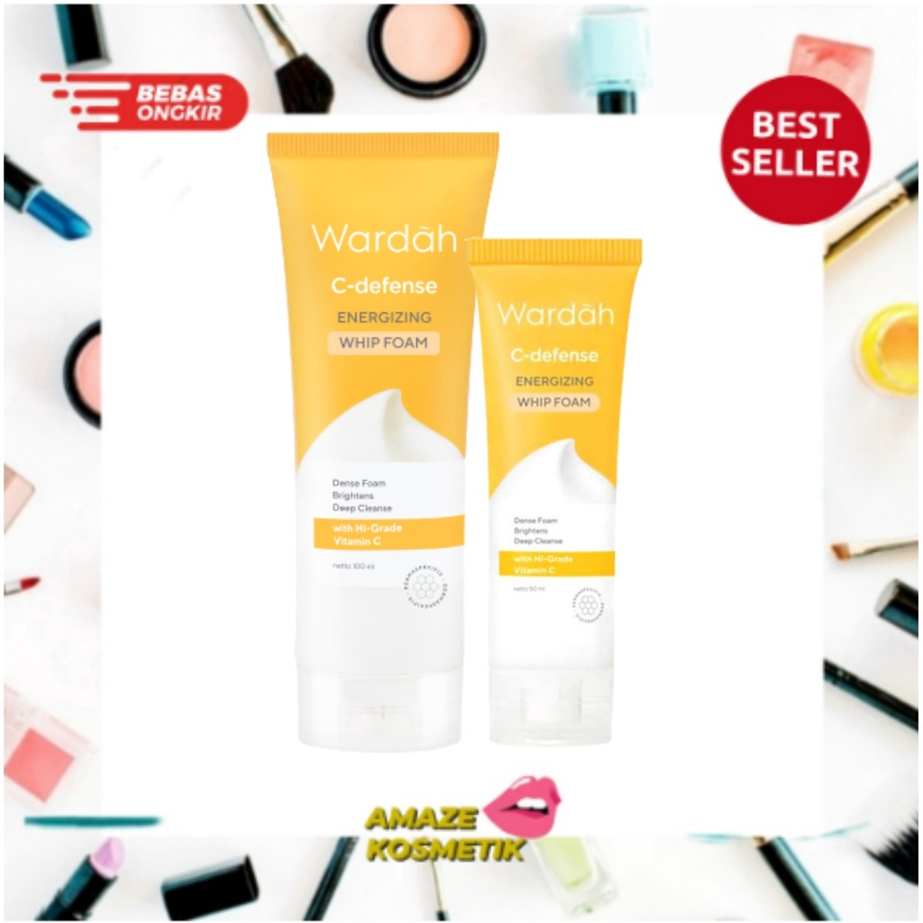 WARDAH C-Defense Energizing Whip Foam 50mL &amp; 100mL [ Amaze_kosmetik ]