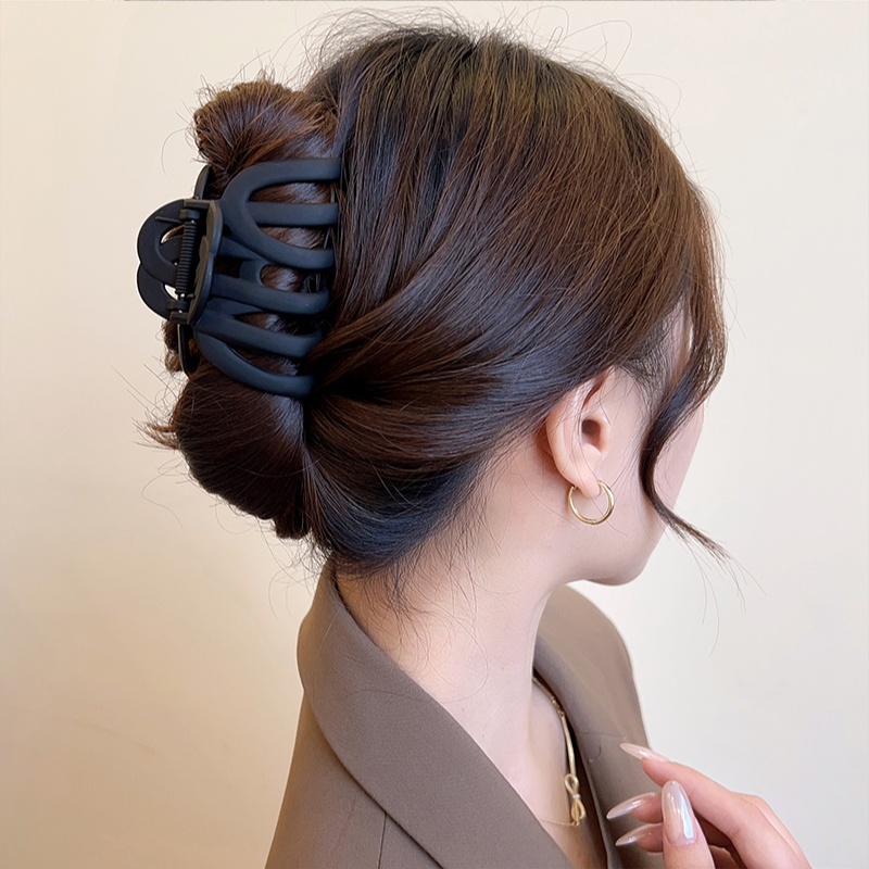 9cm Frosted Matte Jepit Rambut Plastik Hair Claw Fashion Sederhana Klip Rambut Wanita Aksesoris Rambut