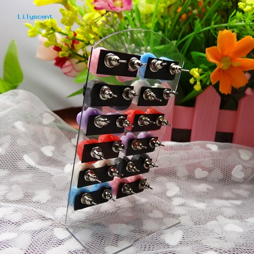 Lilyscent 12pasang Fashion Wanita Bunga Mawar Warna Campur Bunga Telinga Stud Earring