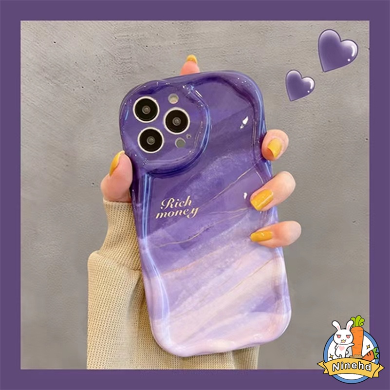 IPHONE Casing Kompatibel Untuk Iphone14 13 12 11 Pro Max X Xr Xs Max8 7 6 6s Plus SE 2020 Lensa Penuh Anti Drop Phone Case Premium Ungu Halo Dyed Soft Case Pelindung Cover