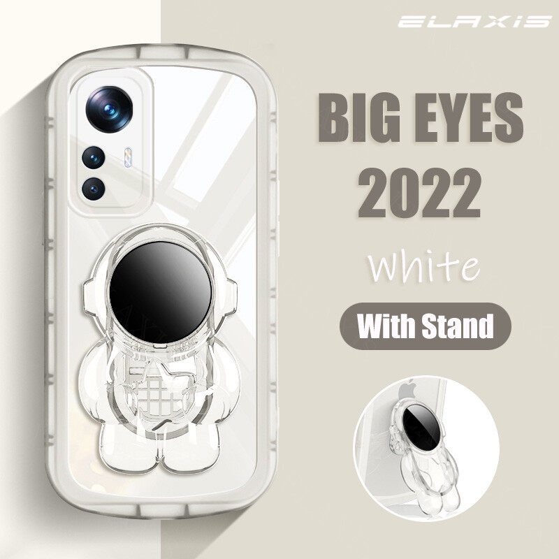 Andyh Untuk Xiaomi 12T Pro Phone Case Tahan Jatuh Transparan Chubby Silikon Lembut Dengan Astronot Stand 2022desain Baru Phone Back Cover
