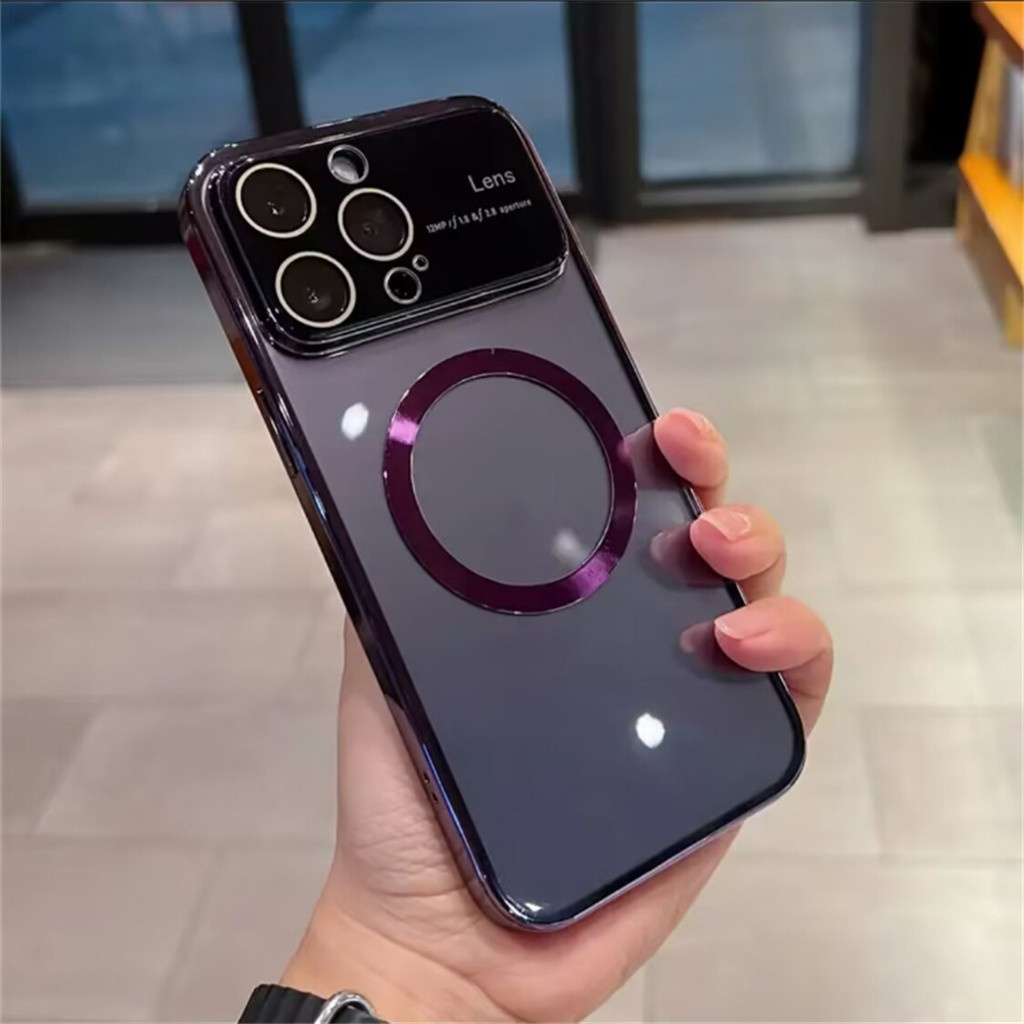 Casing Magnetik Logam Baru Untuk iPhone 14 Pro Max Case iPhone 13 12 Pro Max Case14 Plus Lensa Perlindungan Kamera Mewah Cakupan Penuh, Casing Ponsel Transparan Shockproof