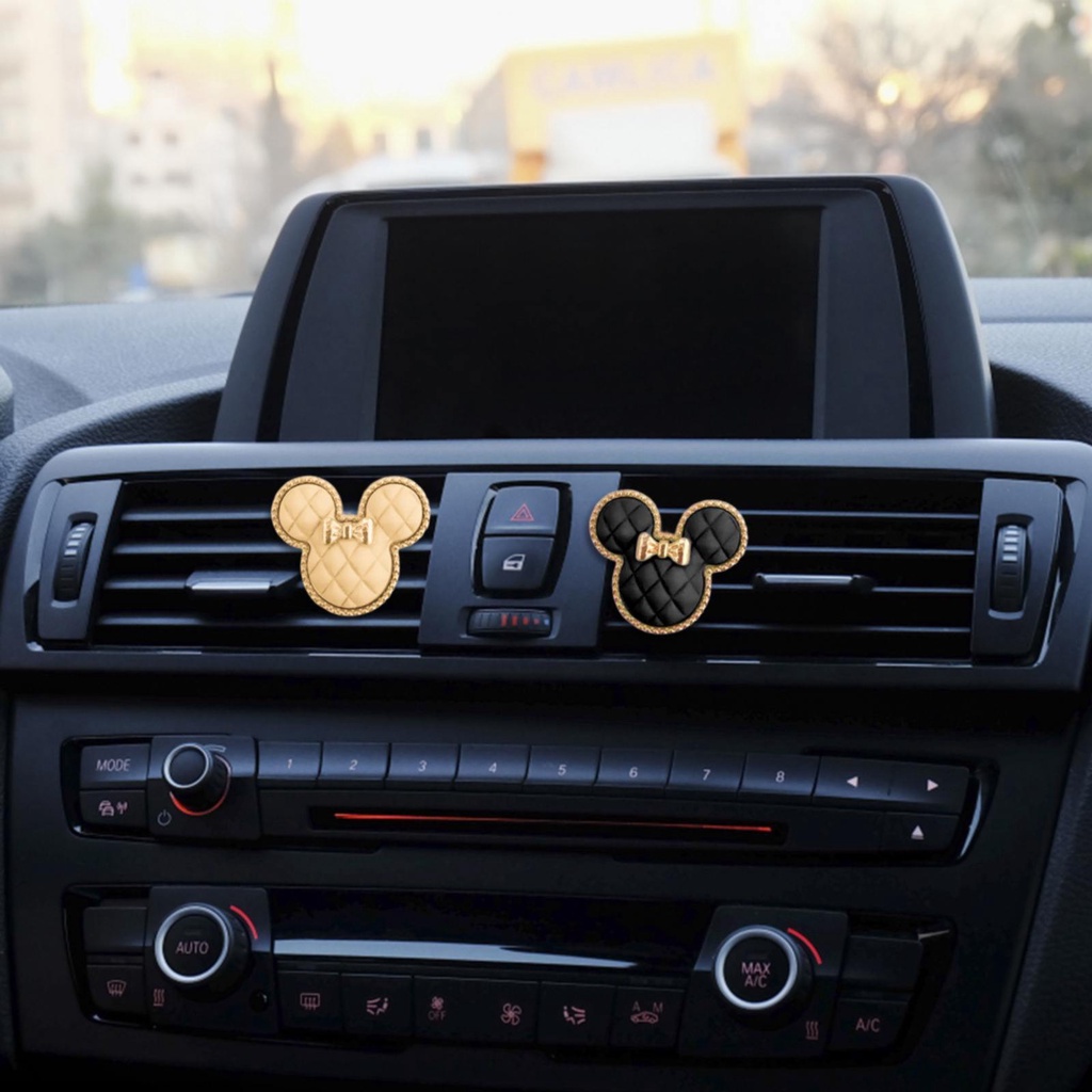 1pc Random Klip Ventilasi Outlet Mobil Minnie Mickey Mouse Lencana Tekstur Mewah Klip Ac Kartun Lucu Dekorasi Mobil Universal Aksesoris Interior Mobil