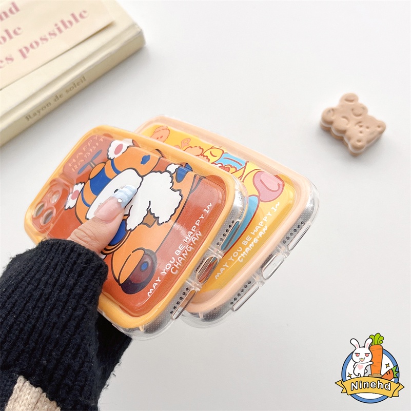 IPHONE Casing Kompatibel Untuk Iphone14 13 12 11 Pro Max X Xr Xs Max8 7 6 6s Plus SE 2020 Kartun Lucu Beruang Lucu Casing Ponsel Menebal Airbag Shockproof Soft Silicone Case Protection Cover
