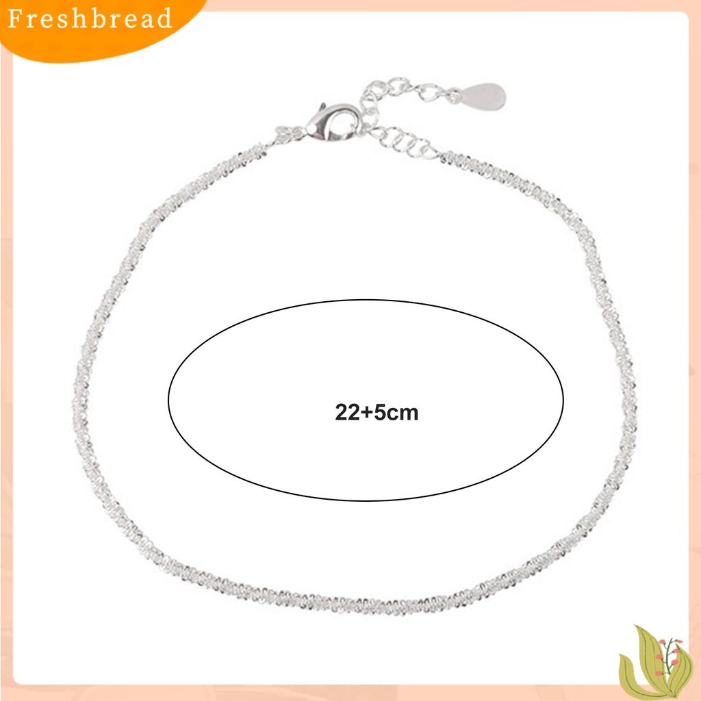 < Freshbread > 1Pc Gelang Kaki Berkilau Dipanjangkan Rantai Anti Karat Adjustable Indah Hias Tipis Minimalis Mengkilap Rantai Gelang Kaki Wanita Perhiasan