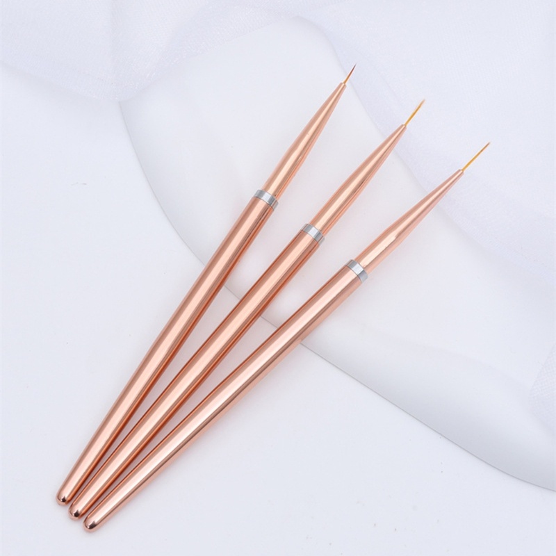 Siy 3PCS Nail Art Liner Brushes Nails Gel Polish Lukisan Nail Art Design Brush Pen Set Kuku Dotting Lukisan Gambar Pe