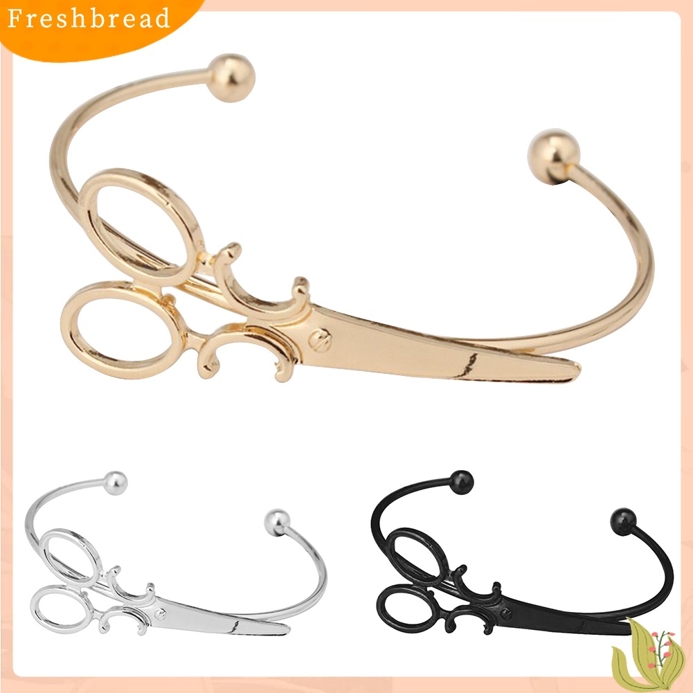 &lt; Freshbread &gt; Fashion Wanita Paduan Terbuka Manset Gelang Mini Gunting Pesona Bangle Perhiasan Hadiah