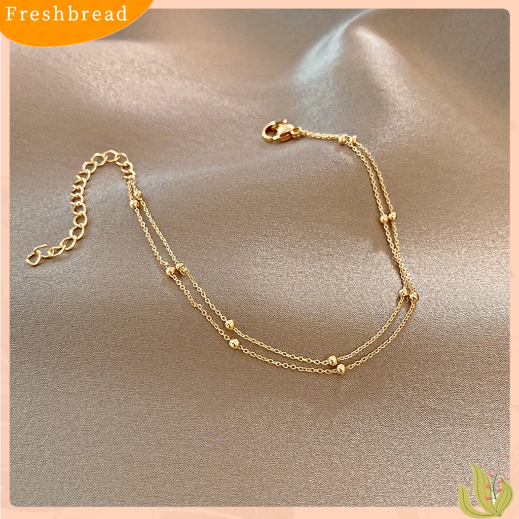 &lt; Freshbread &gt; Gelang Wanita Warna Solid Sederhana Bland Doubel-layer Dipanjangkan Panjang Wanita Bangle Perhiasan Perempuan