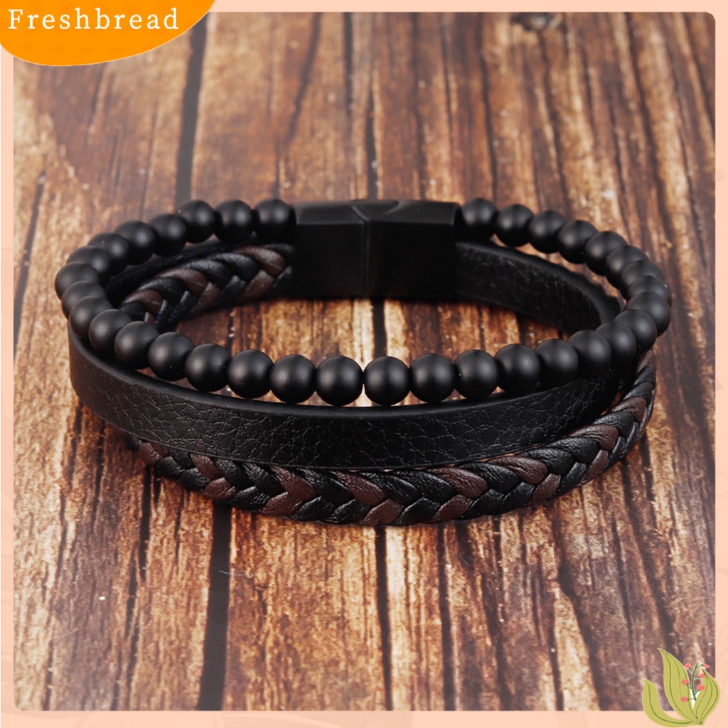 &lt; Freshbread &gt; Gelang Pria Multi-layer Perhiasan Punk Semua Pertandingan Mix Warna Gelang Untuk Pakaian Sehari-Hari