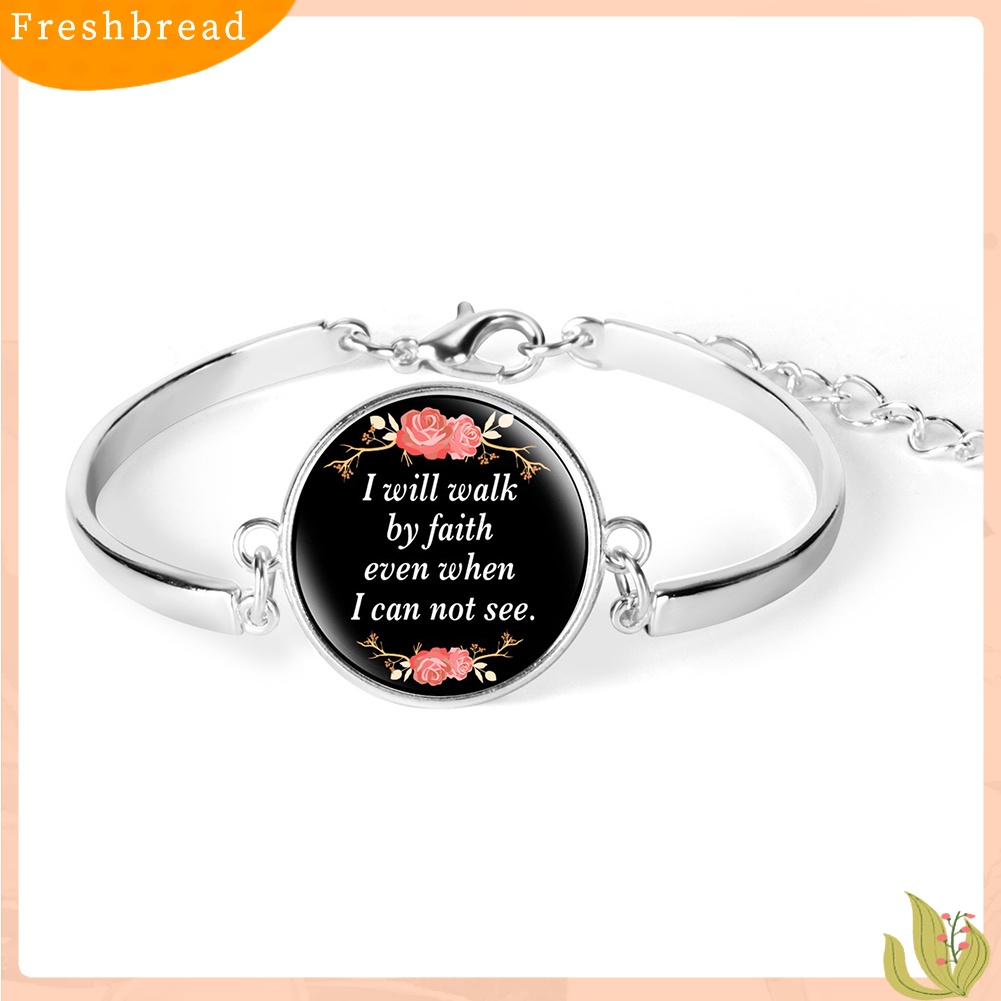 &lt; Freshbread &gt; Unisex Bible Verse Quote Mazmur Kaca Cabochon Pesona Gelang Perhiasan Kristen