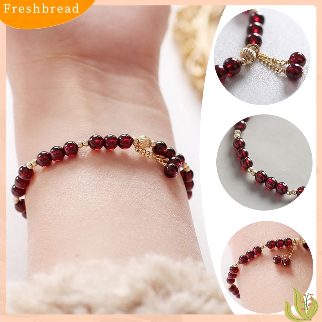 &lt; Freshbread &gt; Wanita Gelang Warna Kontras Mewah Manik-Manik Untai Penampilan Bagus Reguler Fit Hias Portable Permukaan Halus Tembus Lady Bangle Perhiasan Wanita