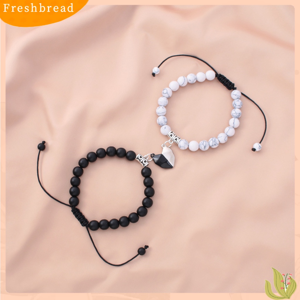 &lt; Freshbread &gt; 2Pcs Gelang Couple ic Hati Pria Wanita Kilau Terang Halus Yang Sesuai Dengan Kekasih Gelang Perhiasan Hadiah