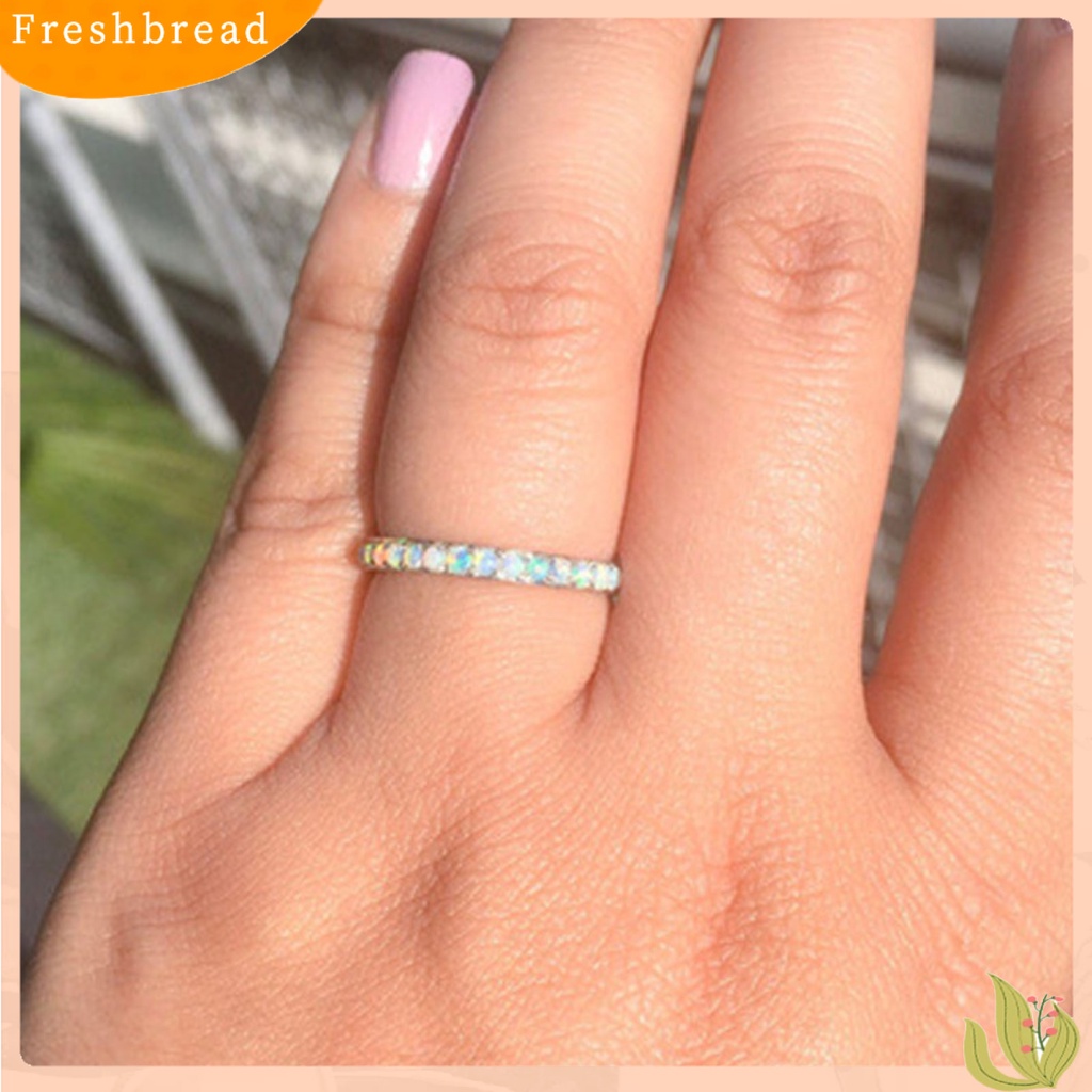 &lt; Freshbread &gt; Wanita Cincin Geometris Berwarna Berlian Imitasi Perhiasan Electroplating Fashion Penampilan Jari Cincin Untuk Pernikahan