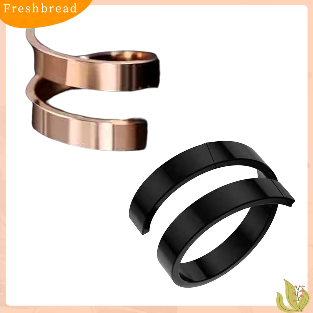 &lt; Freshbread &gt; Pria Cincin Pembukaan Kepribadian Yang Dapat Disesuaikan Lapisan Ganda Cincin Jari Yang Dipoles Perhiasan Fashion