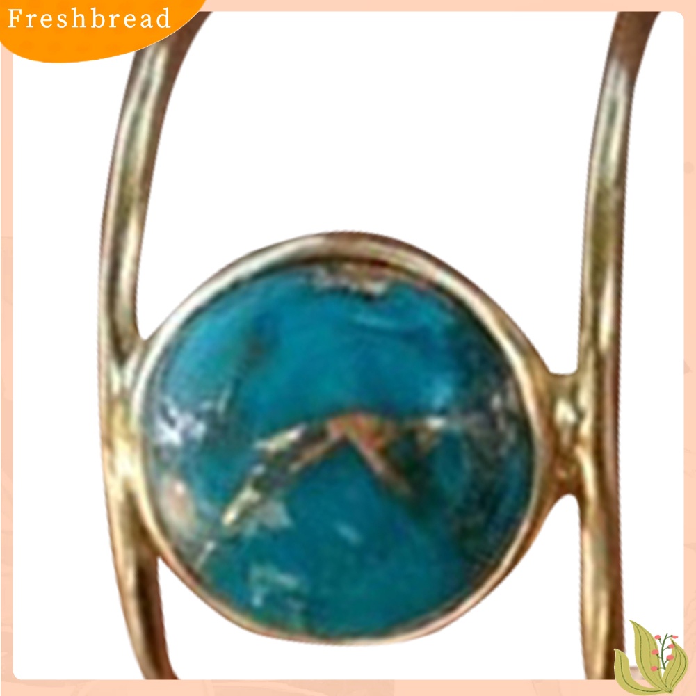 &lt; Freshbread &gt; Fashion Putaran Faux Turquoise Perhiasan Hadiah Wanita Lady Pesta Pernikahan Jari Cincin