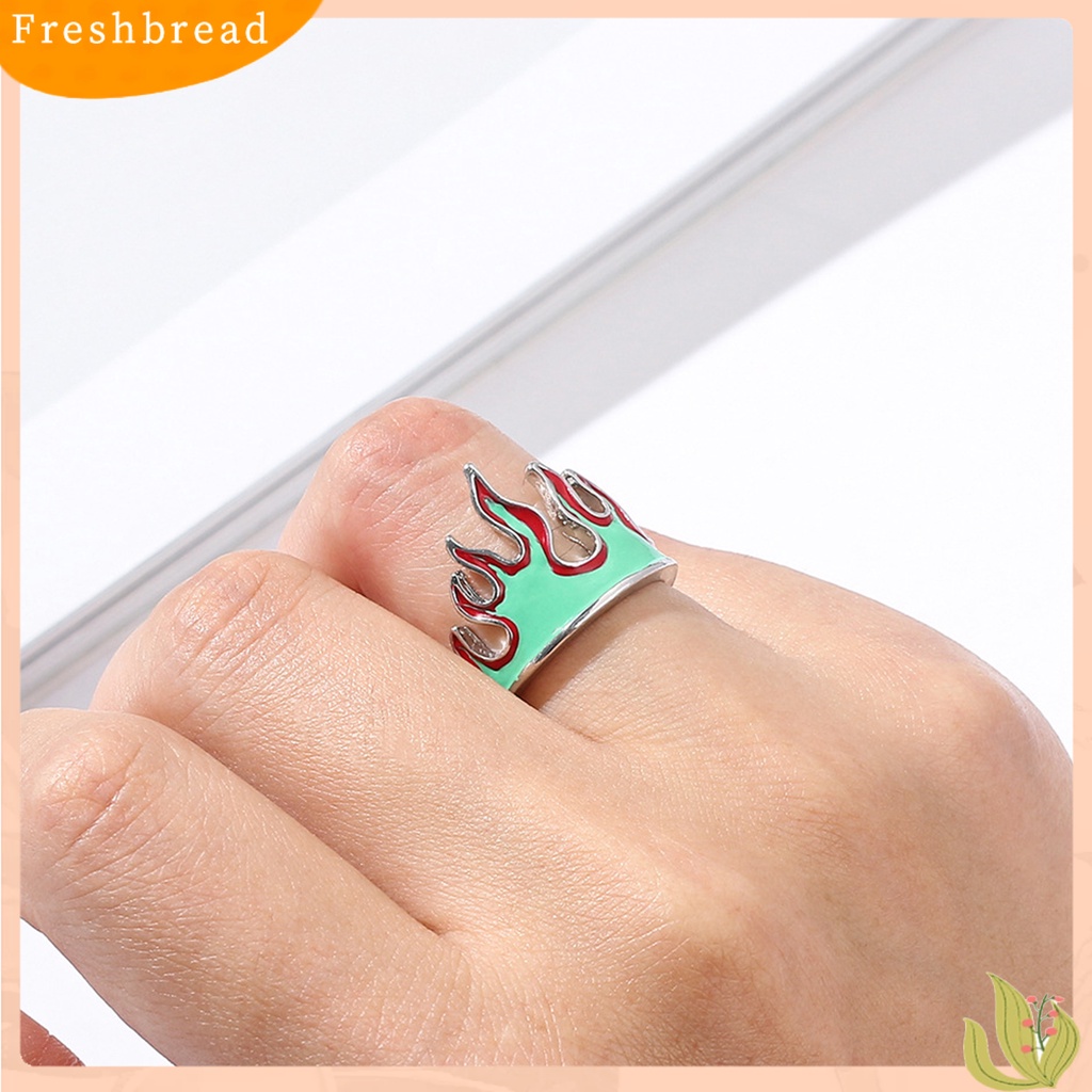 &lt; Freshbread &gt; Cincin Pembukaan Vintage Adjustable Alloy Anti-Cacat Unisex Stylish Flame Open Finger Rings Untuk Pesta