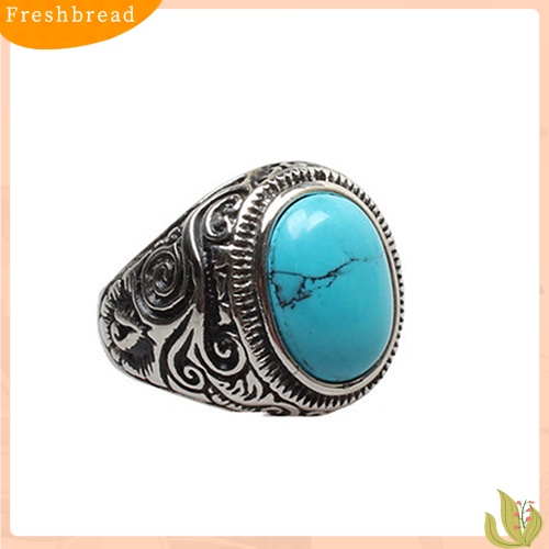 &lt; Freshbread &gt; Cincin Pita Ukir Stainless Steel Klasik Gaya Vintage Klasik Pria