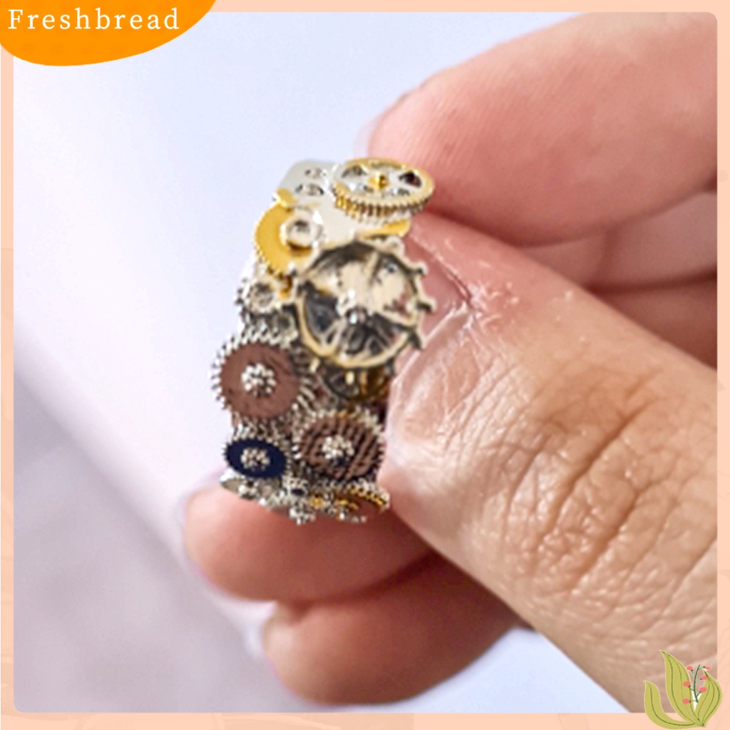 &lt; Freshbread &gt; Perhiasan Cincin Bentuk Geometris Hias Vintage Clockwork Gear Finger Ring Untuk Ulang Tahun Pernikahan