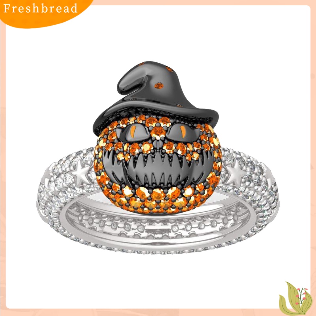 &lt; Freshbread &gt; Wajah Labu Cincin Bintang Berlian Imitasi Pria Wanita Tahan Aus Kartun Cincin Hadiah Ulang Tahun