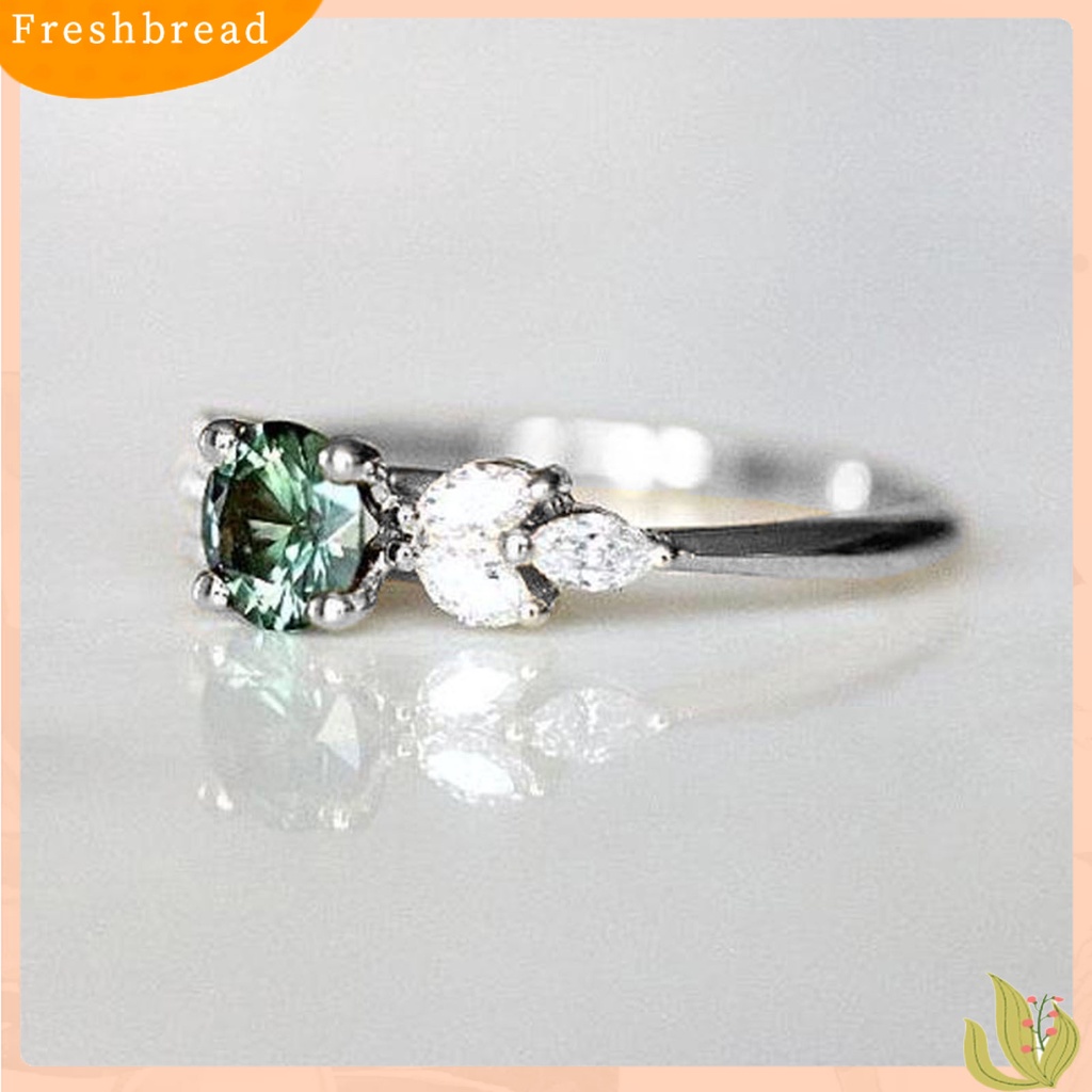 &lt; Freshbread &gt; Lady Finger Ring Indah Berlian Imitasi Hijau Cubic Zircon Female Ring Untuk Pernikahan