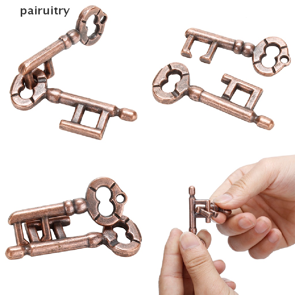 Prt 1pcs Alloy Kunci Ring Puzzle Otak Tester Tes IQ Anak Dewasa Mainan Cerdas PRT