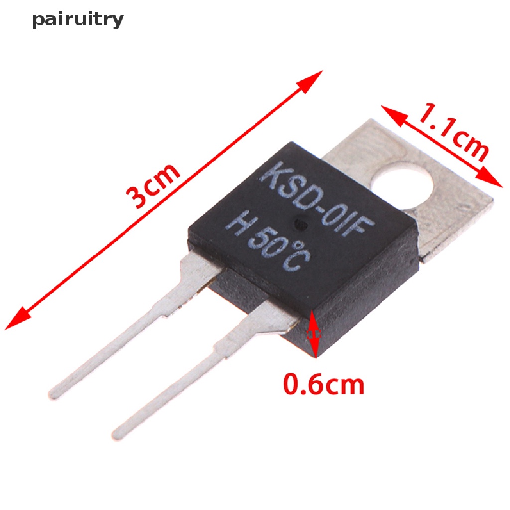 Prt 2Pcs Termostat Sensor Suhu Thermal Switch Biasa Terbuka KSD-01F 50degc PRT