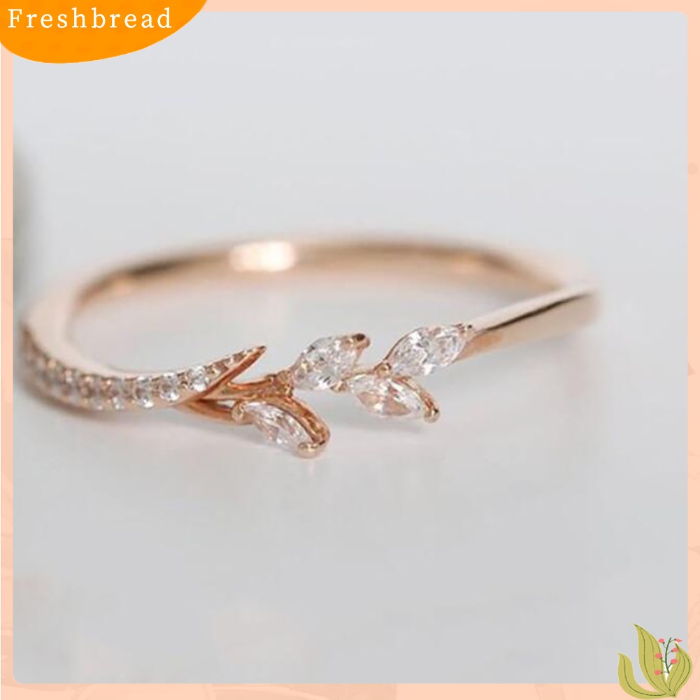 &lt; Freshbread &gt; Fashion Wanita Bunga Cubic Zirconia Jari Cincin Pengantin Pertunangan Perhiasan Hadiah