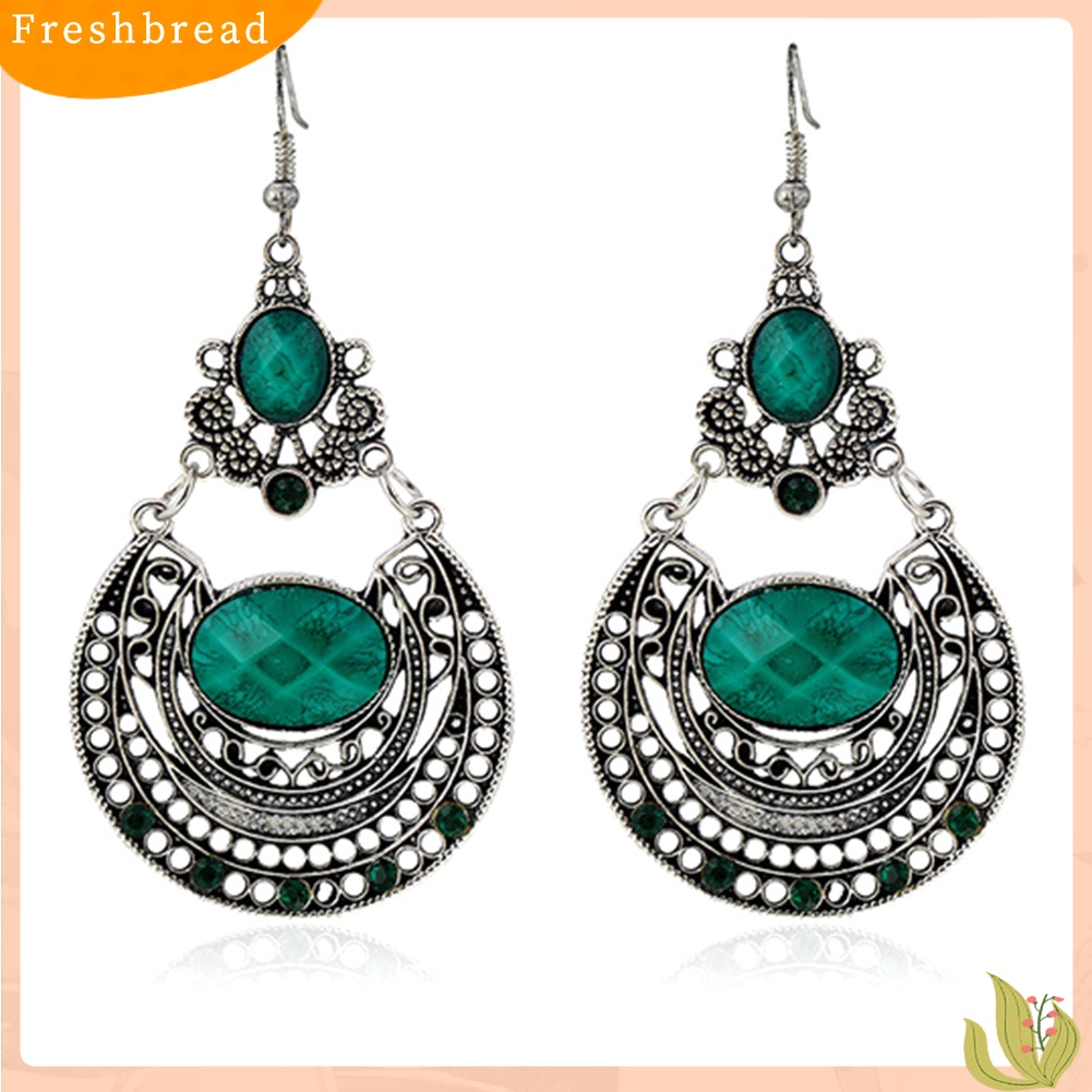 < Freshbread > Bohemia Lady Berongga Berlian Imitasi Hias Menjuntai Kait Anting Pesta Perjamuan Perhiasan