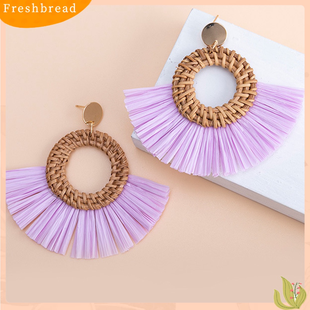 &lt; Freshbread &gt; Anting Gaya Etnik Menawan Liontin Wanita Anting Giwang Rumbai Elegan Untuk Liburan