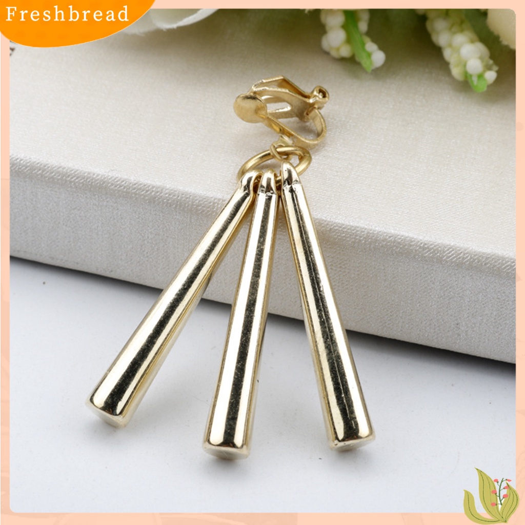 &lt; Freshbread &gt; Wanita Anting Gantung Warna Solid Paduan Sederhana Tahan Lama Lady Hook Earrings Perhiasan Wanita