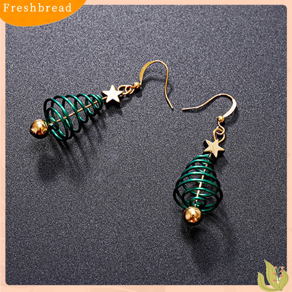 &lt; Freshbread &gt; 1pasang Anting Drop Motif Pohon Natal Anting Menjuntai Wanita Logam Nyaman Untuk Pernikahan