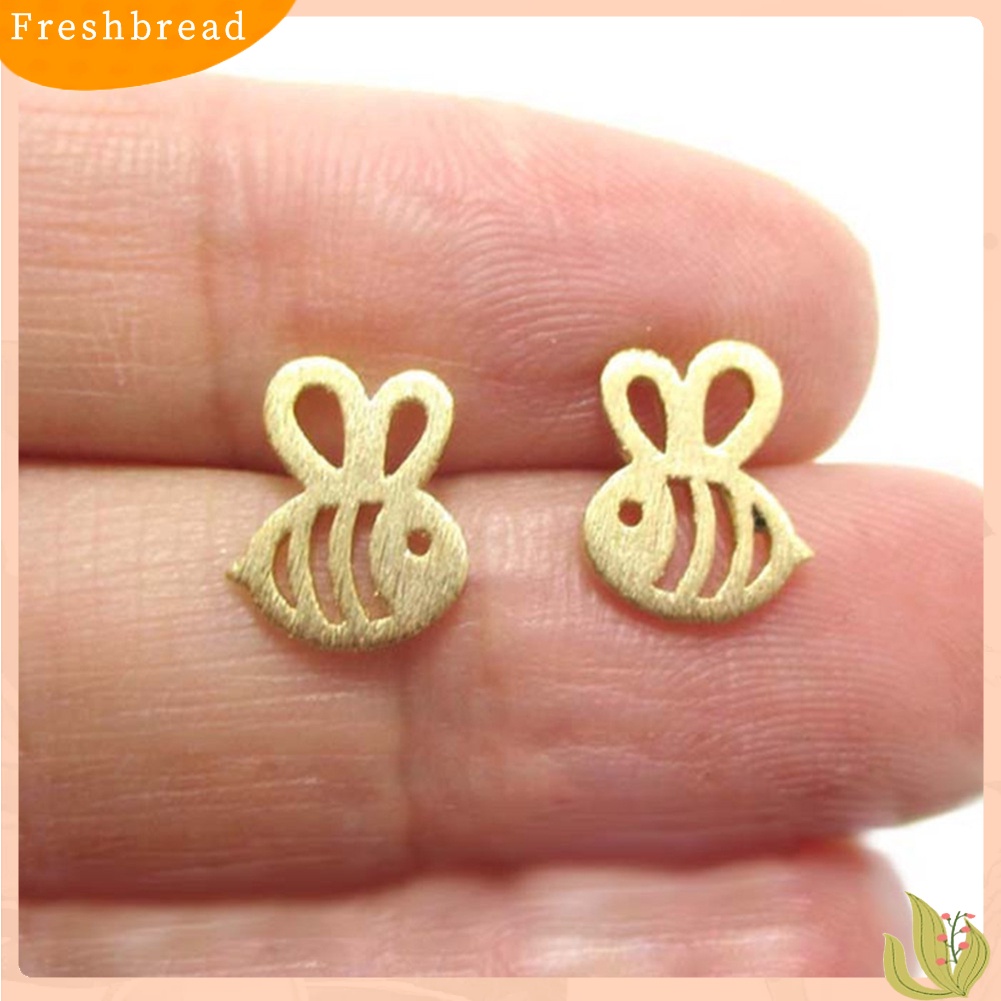 &lt; Freshbread &gt; Indah Berongga Serangga Lebah Telinga Studs Gadis Perhiasan Tanggal Belanja Anting Pesta