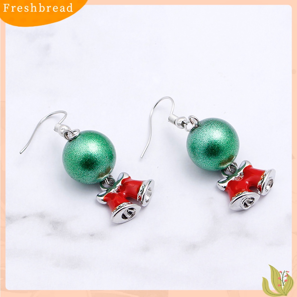 &lt; Freshbread &gt; 1pasang Anting Kait Santa Claus Lucu Wanita Kartun Hewan Menjuntai Anting Untuk Natal