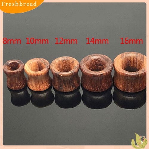 &lt; Freshbread &gt; Padat Organik Alami Double Flared Saddle Ear Plugs Meat Tunnels Hollow Gauge