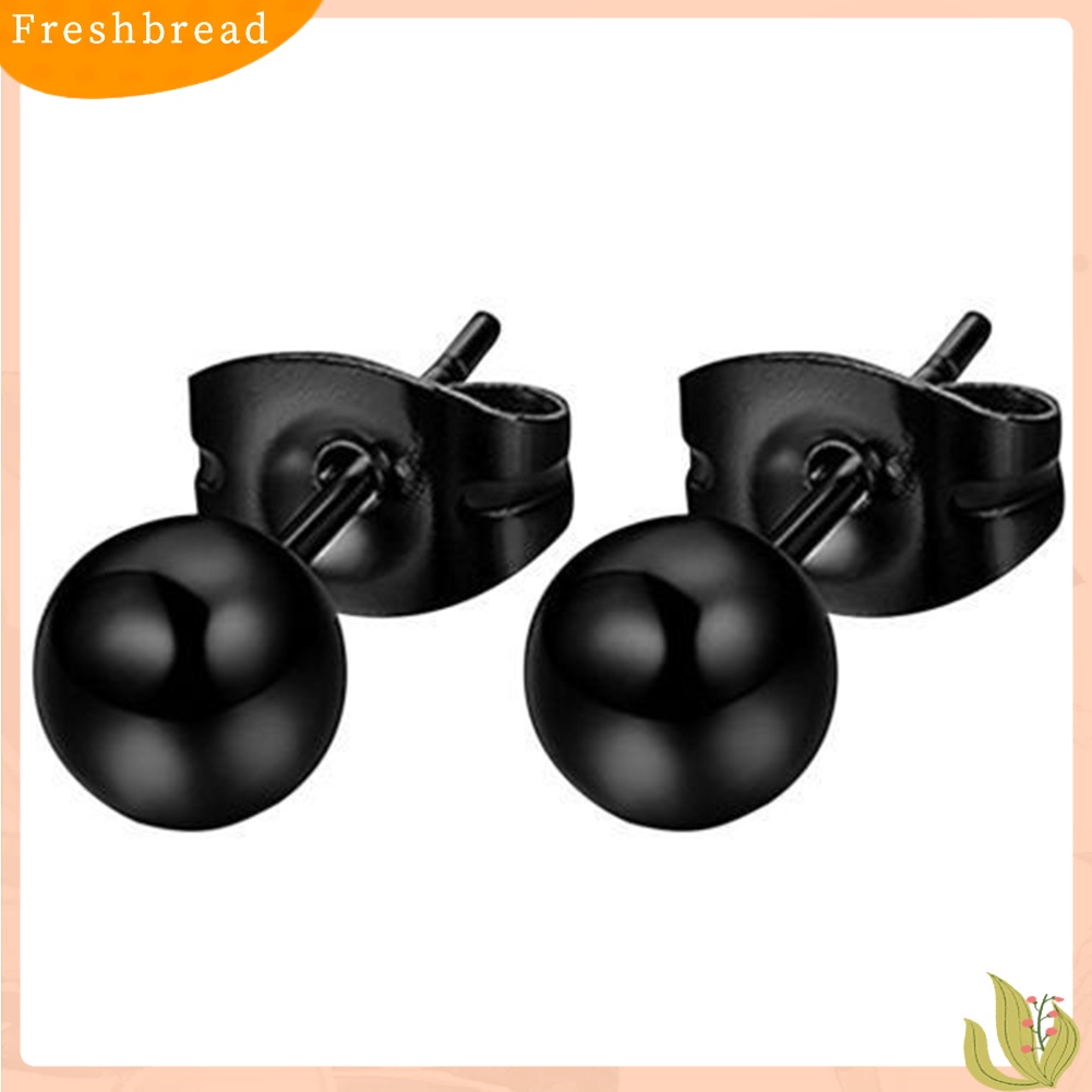 < Freshbread > Fashion Unisex Perak Berlapis Bola Telinga Pejantan Anting Tindik Pesta Perhiasan Hadiah