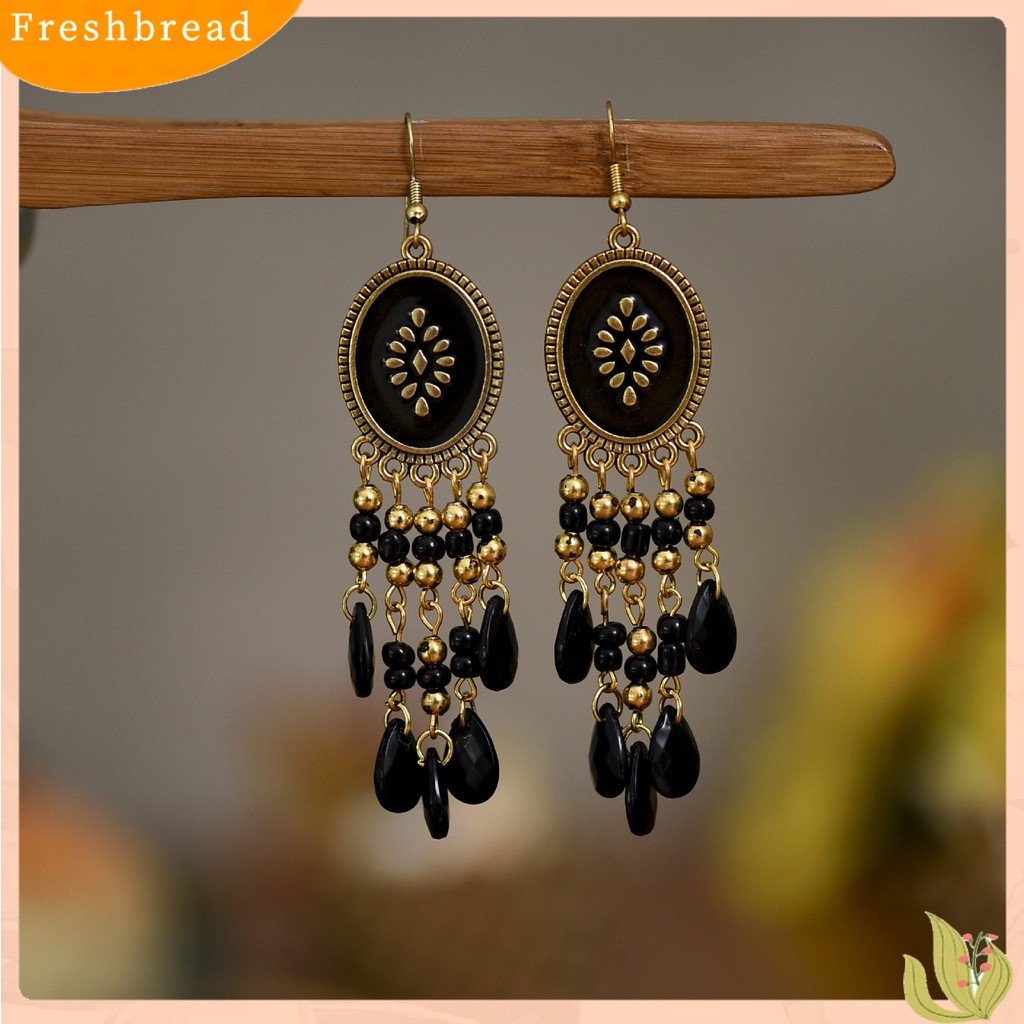 &lt; Freshbread &gt; 1pasang Anting Lady Bentuk Tetesan Air Gaya Etik Vintage Anting Menjuntai Portable Untuk Prom