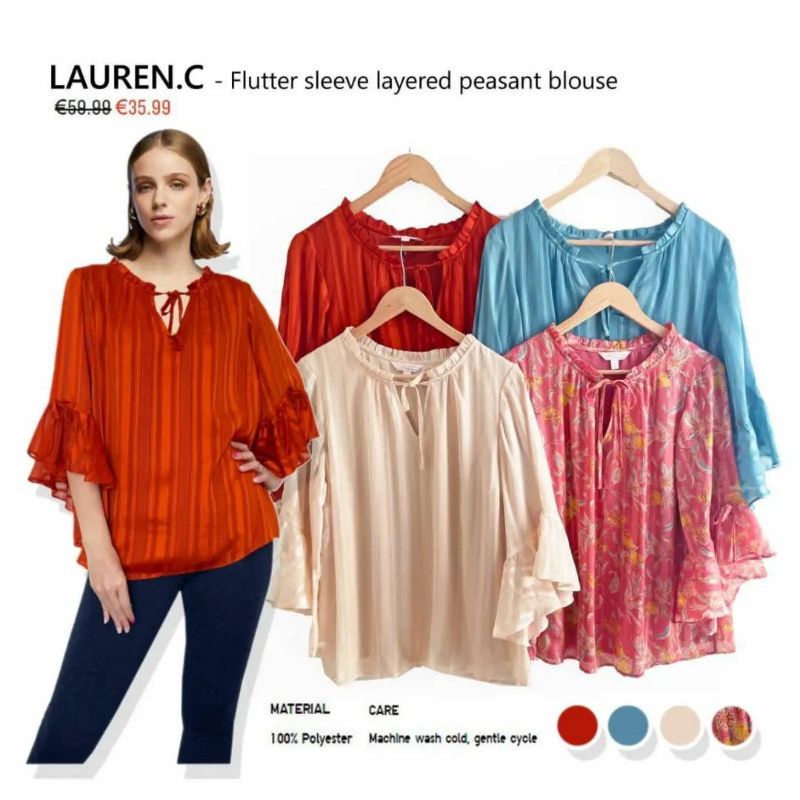 Lc flutter sleeve blouse ( B 89 )