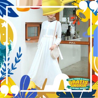 dress jubah dres putih wanita gamis hitam jumbo anak tanggung baju remaja polos/ kopel ibu copel cou