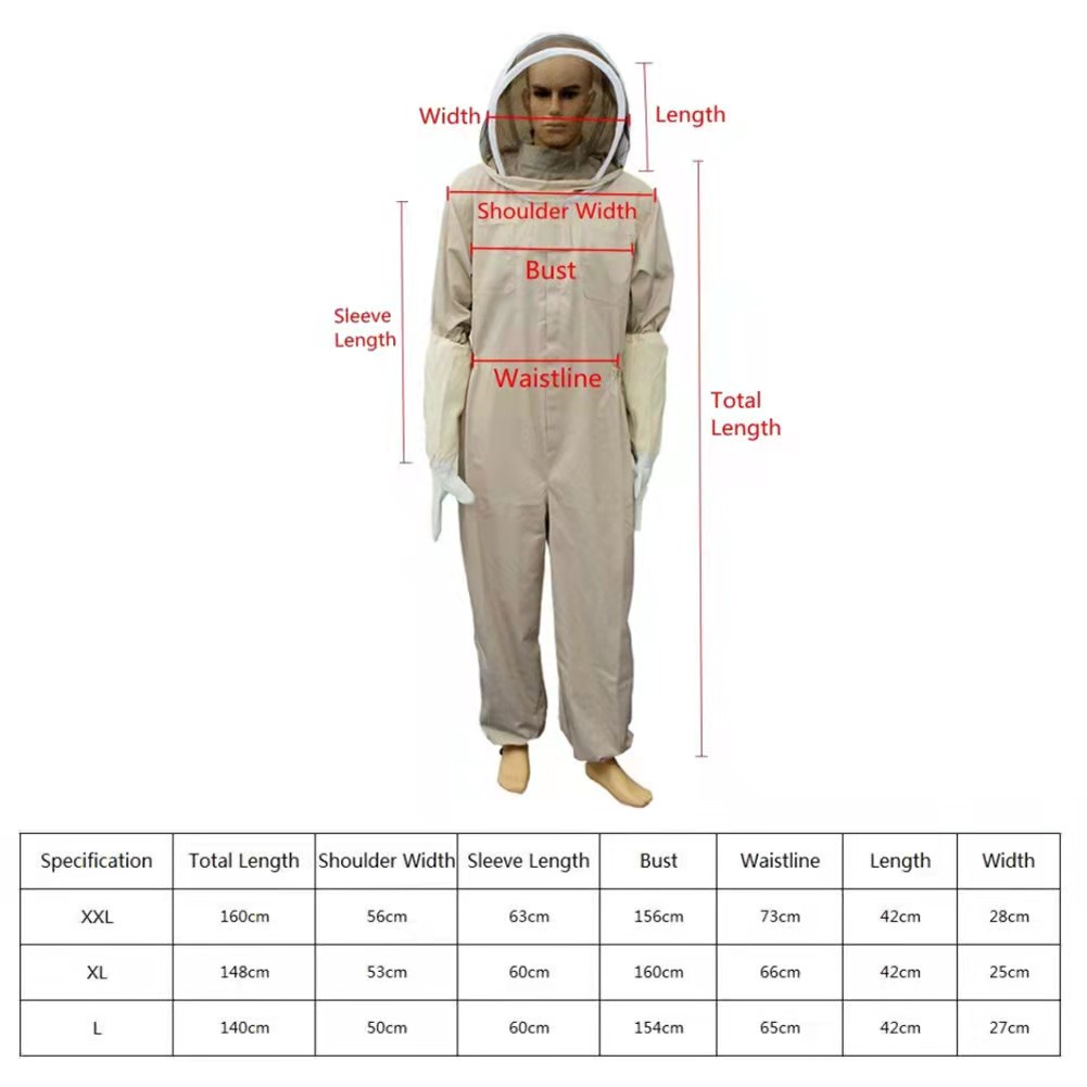 Baju Anti Lebah Jaket Anti Lebah Ternak Lebah Beekeeping Fullbody Warna Coklat Full Set