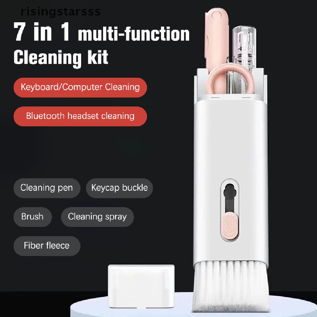 Rsid Span-new 1Set 7-in-1 Kit Sikat Pembersih Keyboard Komputer Earphone Debu Cleaning Brush Jelly