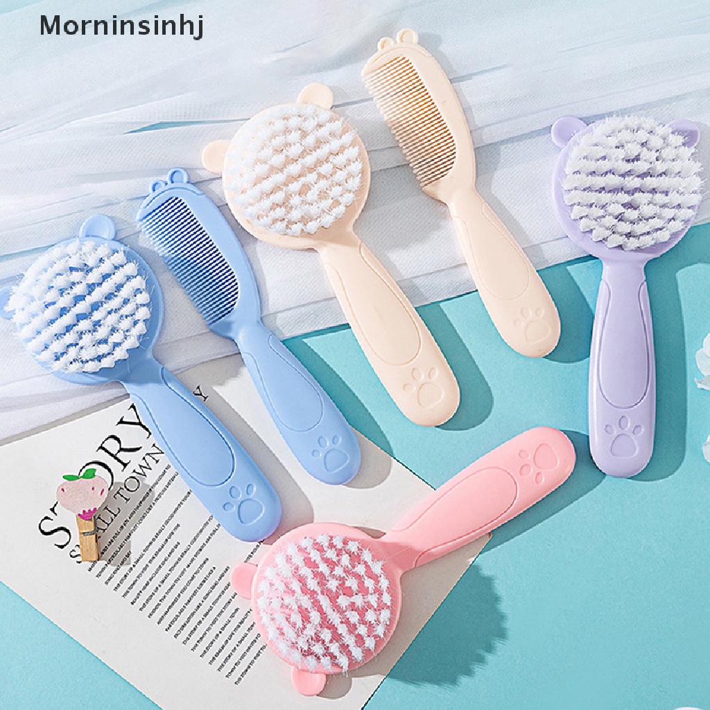 Mornin 2Pcs/Set Set Set Sikat Dan Sisir Rambut Anak Bayi Newborn &amp; Balita Bulu Lembut id